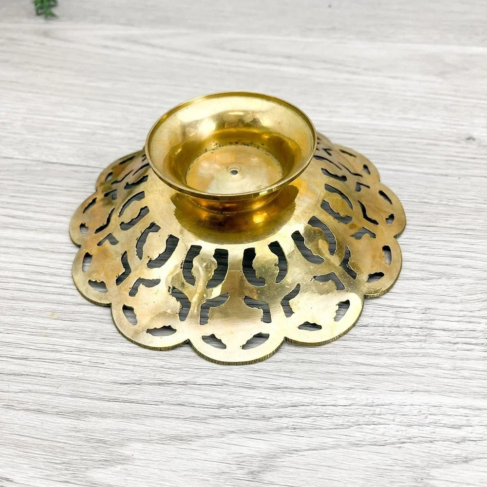 Vintage Enameled Brass Trinket Dish‎